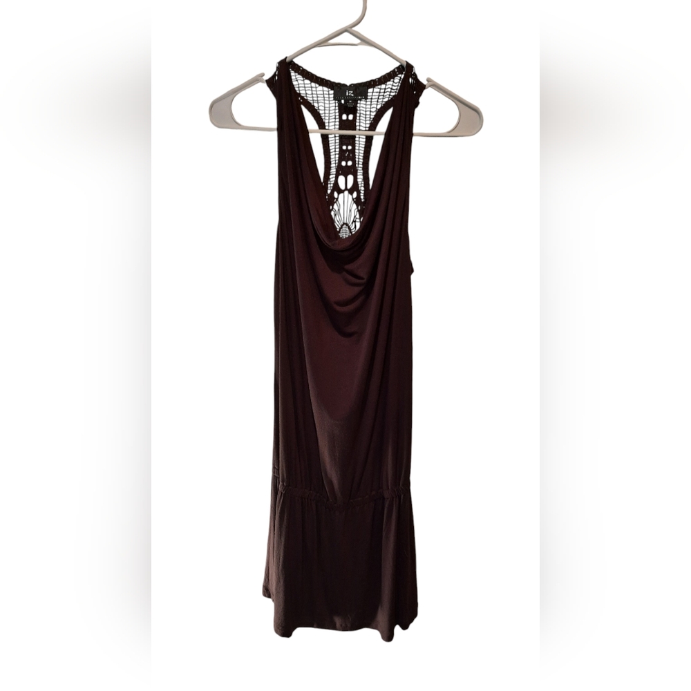 NWT! IZ Byer Brown Sleeveless Drop-Waist Dress size Medium